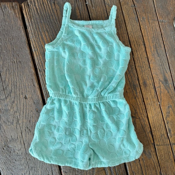 GAP Other - Baby Gap Girls Aqua Aquarium Romper Shorts Size 4 Years Summer Flowers Beach